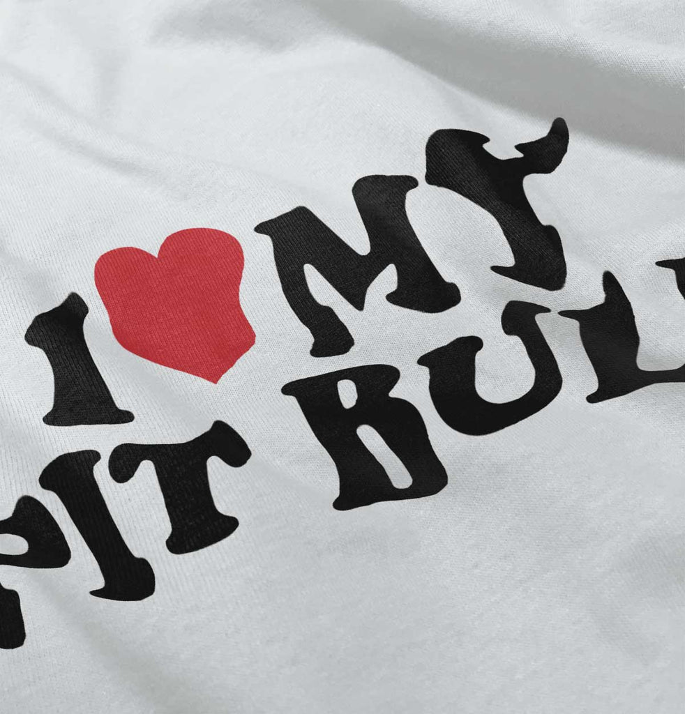 I Love My Pit Bull Romper Bodysuit-Direct To Garment Print-Brisco Baby