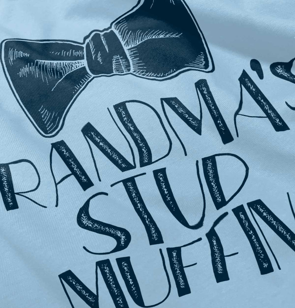 Grandma's Stud Muffin Infant Baby Bib-Direct To Garment Print-Brisco Baby