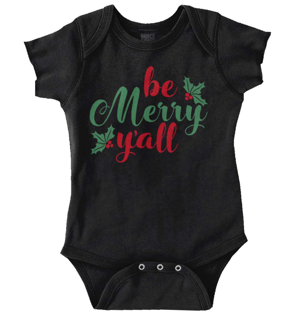 Be Merry Y'all Romper Bodysuit-Direct To Garment Print-Brisco Baby