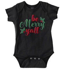 Be Merry Y'all Romper Bodysuit-Direct To Garment Print-Brisco Baby