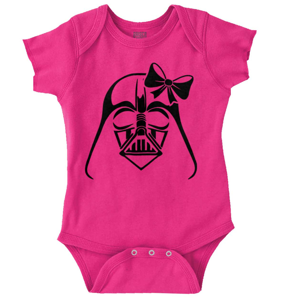Pink Darth Vader Romper Bodysuit-Direct To Garment Print-Brisco Baby