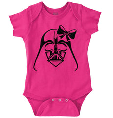 Pink Darth Vader Romper Bodysuit-Direct To Garment Print-Brisco Baby