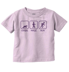 Crawl Walk Run Infant Toddler T Shirt-Direct To Garment Print-Brisco Baby