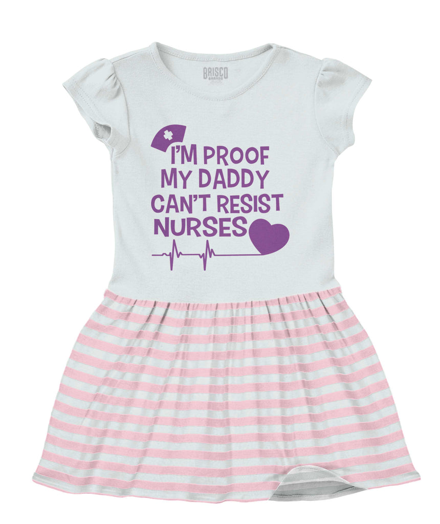 Can't Resist Nurses Baby Striped Skirt Dress-Direct To Garment Print-Brisco Baby