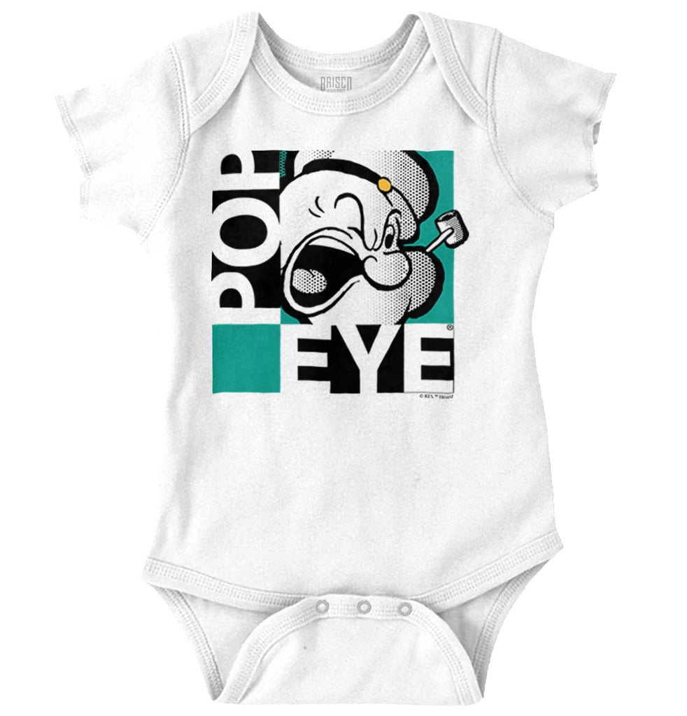 Popeye Pop Art Romper Bodysuit-Direct To Garment Print-Brisco Baby