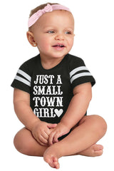 Small Town Girl Football Romper Bodysuit-Direct To Garment Print-Brisco Baby