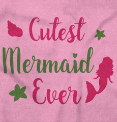 Cutest Mermaid Ever Infant Baby Bib-Direct To Garment Print-Brisco Baby