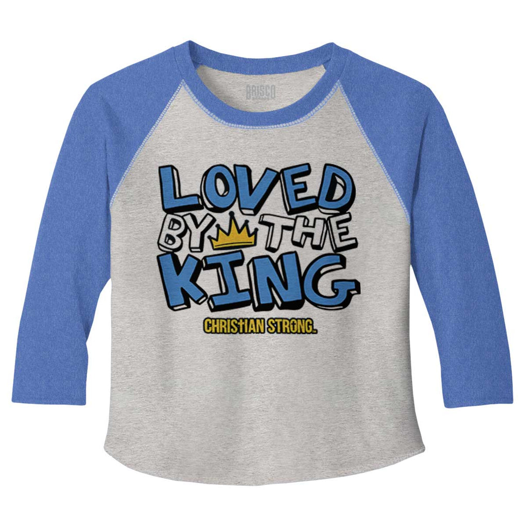 Loved By The King Toddler Baseball-Direct To Garment Print-Brisco Baby