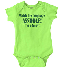 Watch The Language Romper Bodysuit-Direct To Garment Print-Brisco Baby