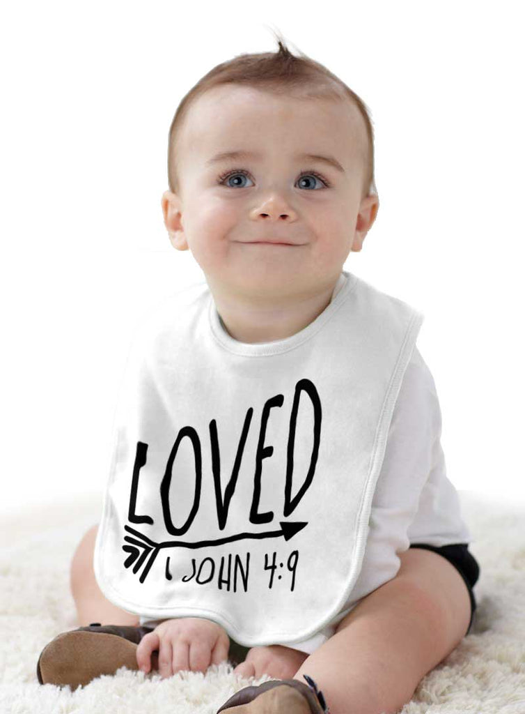 Loved Infant Baby Bib-Direct To Garment Print-Brisco Baby