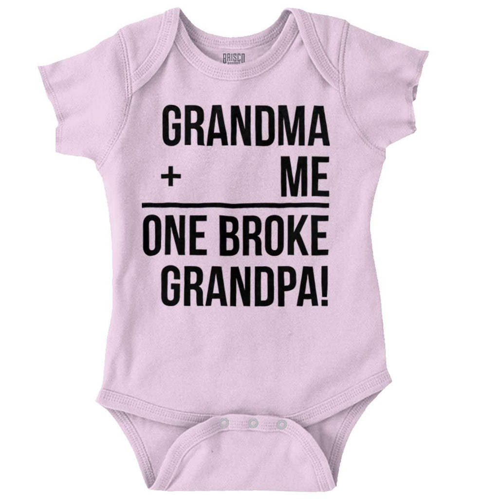 One Broke Grandpa Romper Bodysuit-Direct To Garment Print-Brisco Baby