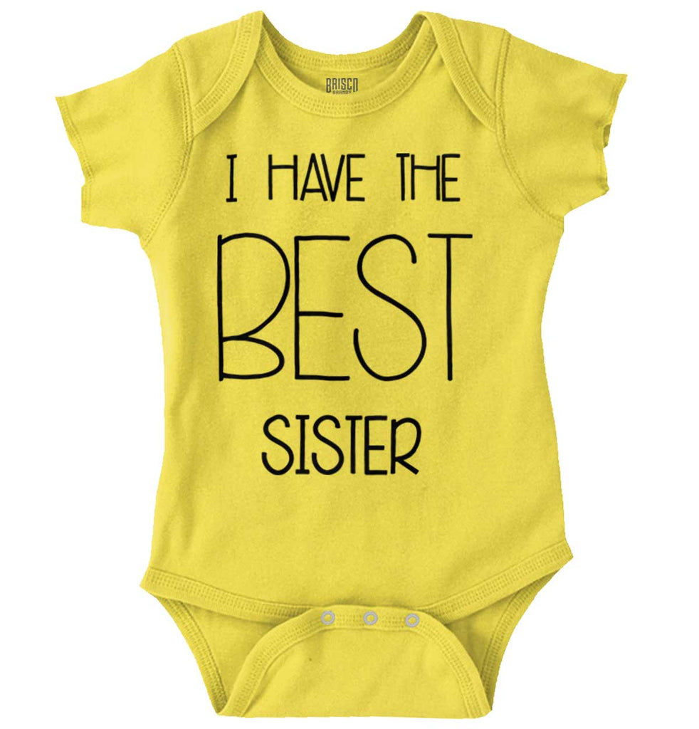 Have The Best Sister Romper Bodysuit-Direct To Garment Print-Brisco Baby