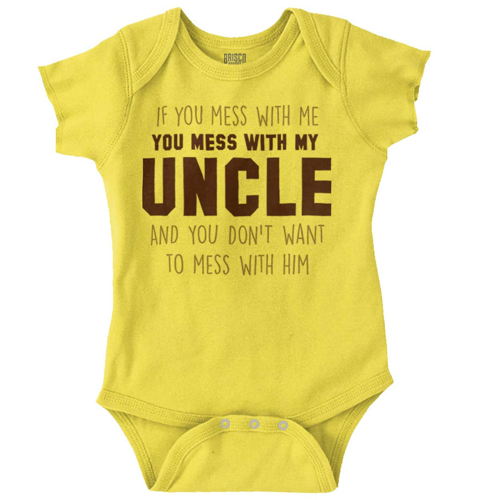 Mess With My Uncle Romper Bodysuit-Direct To Garment Print-Brisco Baby