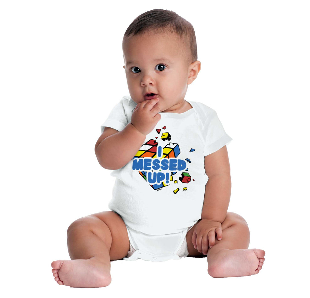 I Messed Up Romper Bodysuit-Direct To Garment Print-Brisco Baby