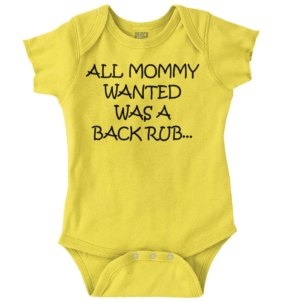 Mommy Backrub Romper Bodysuit-Direct To Garment Print-Brisco Baby