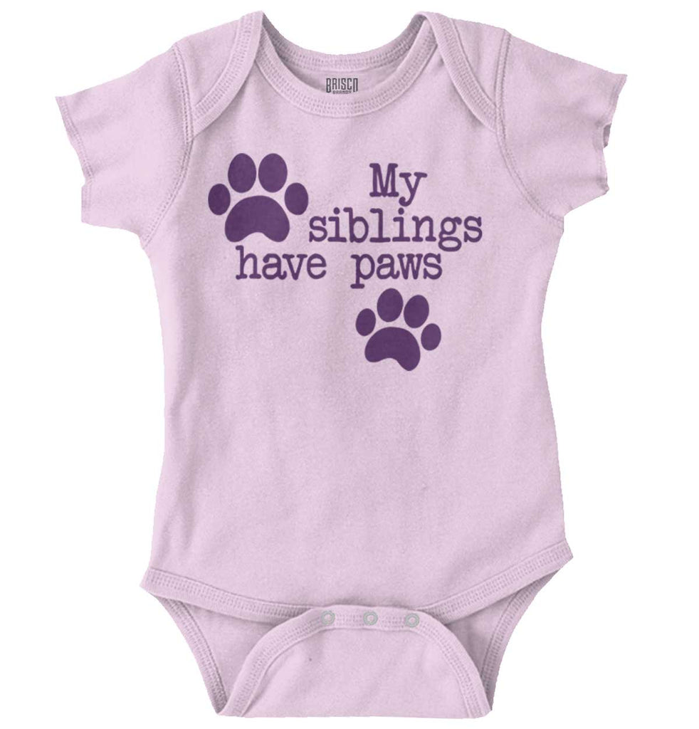 Siblings have paws Romper Bodysuit-Direct To Garment Print-Brisco Baby