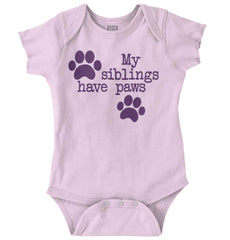 Siblings have paws Romper Bodysuit-Direct To Garment Print-Brisco Baby