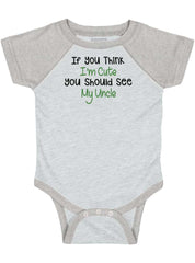 See My Uncle Raglan Romper Bodysuit-Direct To Garment Print-Brisco Baby