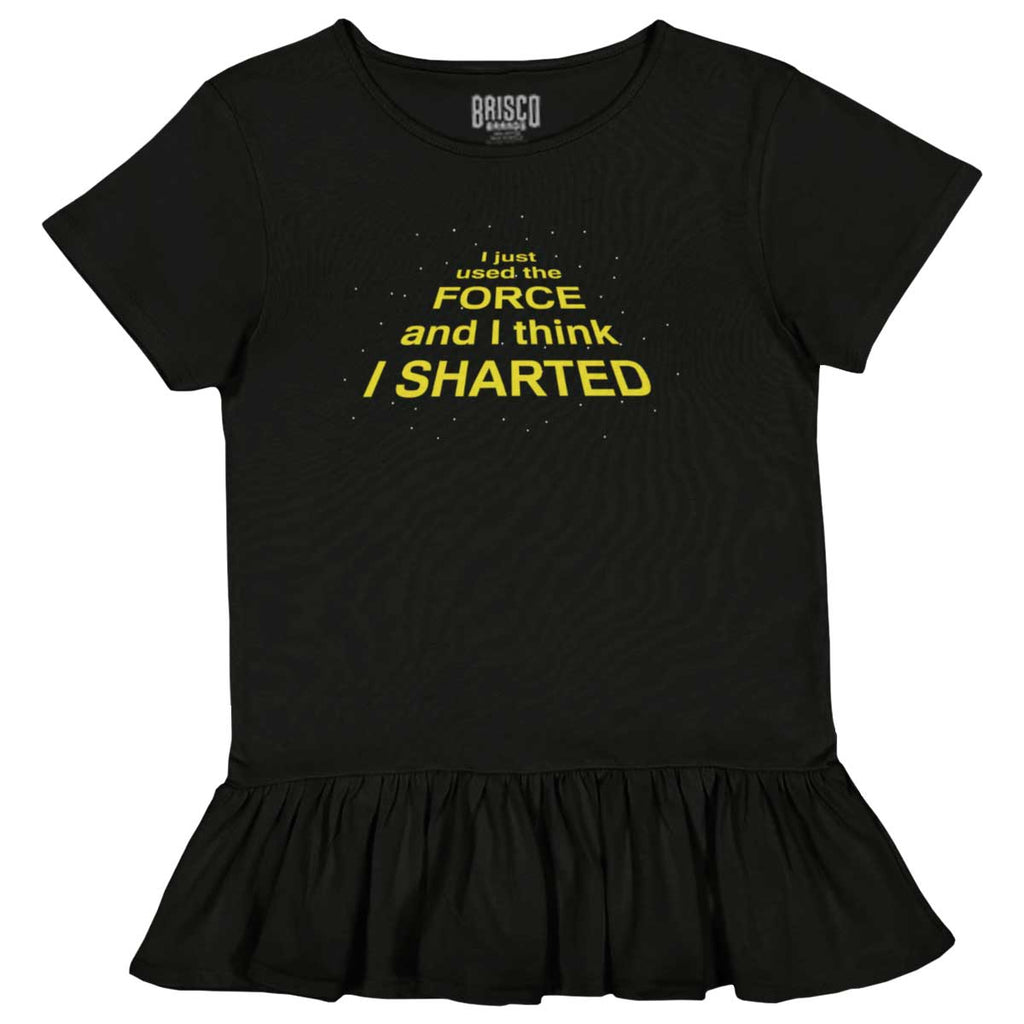 Used The Force Toddler Ruffle Bottom Tee-Direct To Garment Print-Brisco Baby