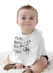 Brother is a Pitbull Infant Baby Bib-Direct To Garment Print-Brisco Baby