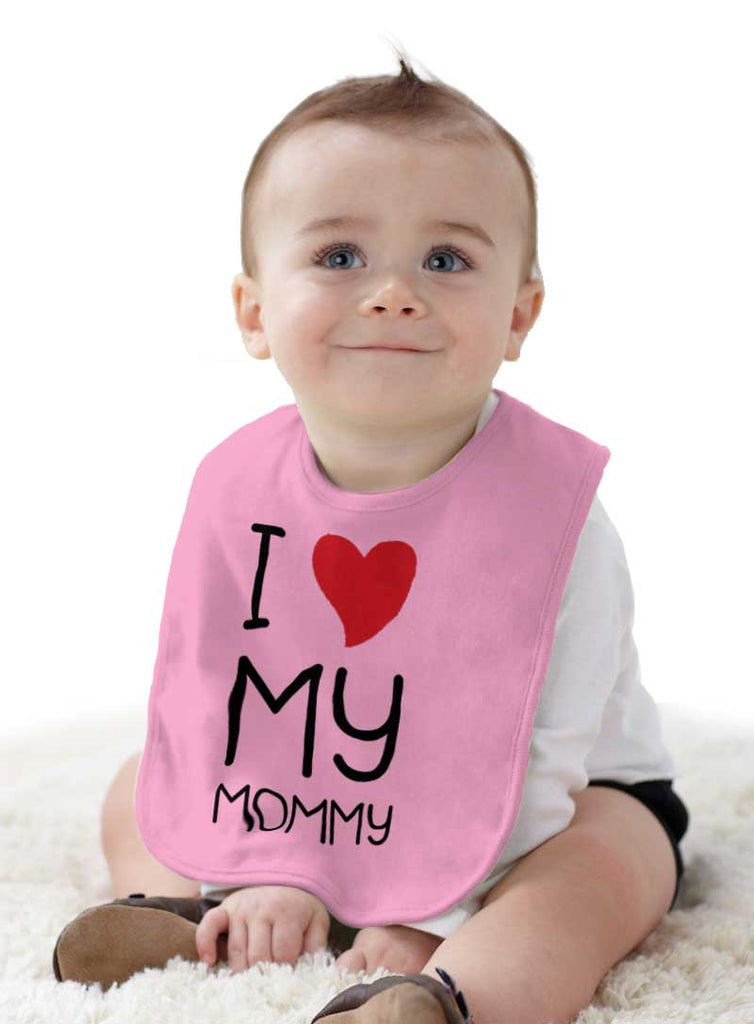 Love My Mommy Infant Baby Bib-Direct To Garment Print-Brisco Baby