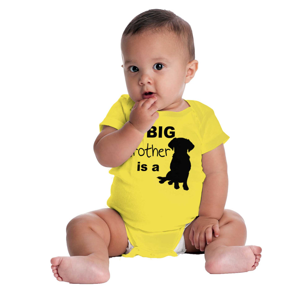 Brother is a Dog Romper Bodysuit-Direct To Garment Print-Brisco Baby