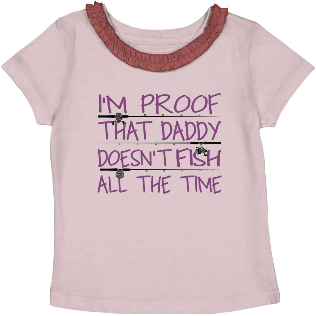 Fish All The Time Toddler Ruffled Trim T-Shirt-Direct To Garment Print-Brisco Baby