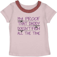 Fish All The Time Toddler Ruffled Trim T-Shirt-Direct To Garment Print-Brisco Baby