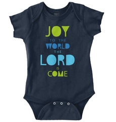 Joy To The World Romper Bodysuit-Direct To Garment Print-Brisco Baby