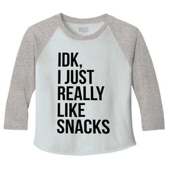 Really Like Snacks Toddler Baseball-Direct To Garment Print-Brisco Baby