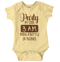 Party At My Crib Romper Bodysuit-Direct To Garment Print-Brisco Baby