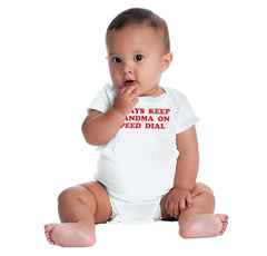 Always Keep Grandma Speed Dial Romper Bodysuit-Direct To Garment Print-Brisco Baby