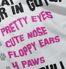 Pit Bull Checklist Romper Bodysuit-Direct To Garment Print-Brisco Baby