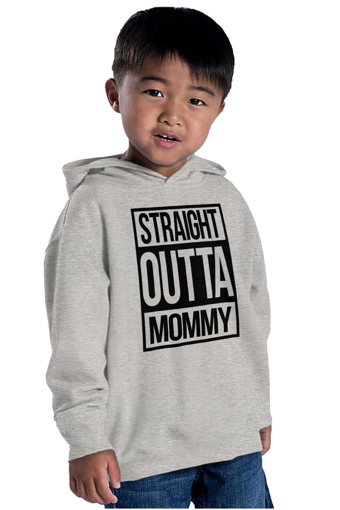 Straight Outta Mommy Toddler Pullover Hoodie-Direct To Garment Print-Brisco Baby