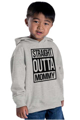 Straight Outta Mommy Toddler Pullover Hoodie-Direct To Garment Print-Brisco Baby