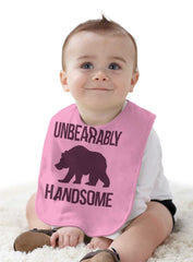 Unbearably Handsome Infant Baby Bib-Direct To Garment Print-Brisco Baby