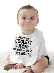 Coolest Mom Infant Baby Bib-Direct To Garment Print-Brisco Baby