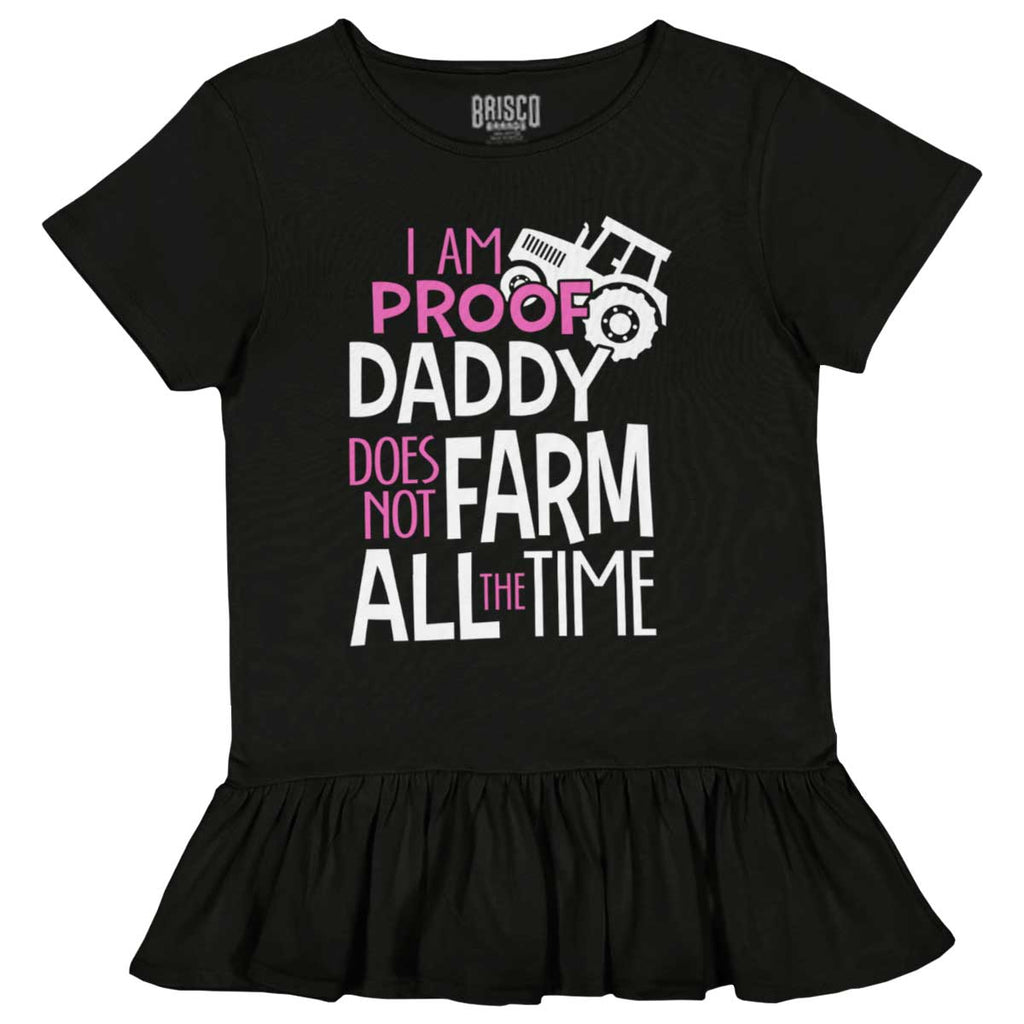 Farm All The Time Toddler Ruffle Bottom Tee-Direct To Garment Print-Brisco Baby