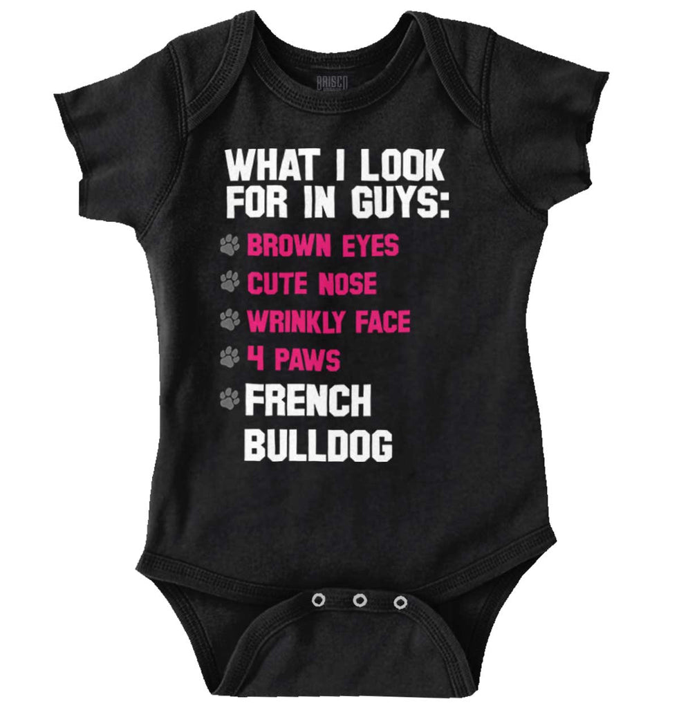 French Bulldog List Romper Bodysuit-Direct To Garment Print-Brisco Baby