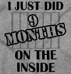 9 Months On The Inside Raglan Romper Bodysuit-Direct To Garment Print-Brisco Baby