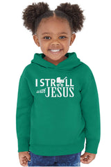 Stroll With Jesus Toddler Pullover Hoodie-Direct To Garment Print-Brisco Baby