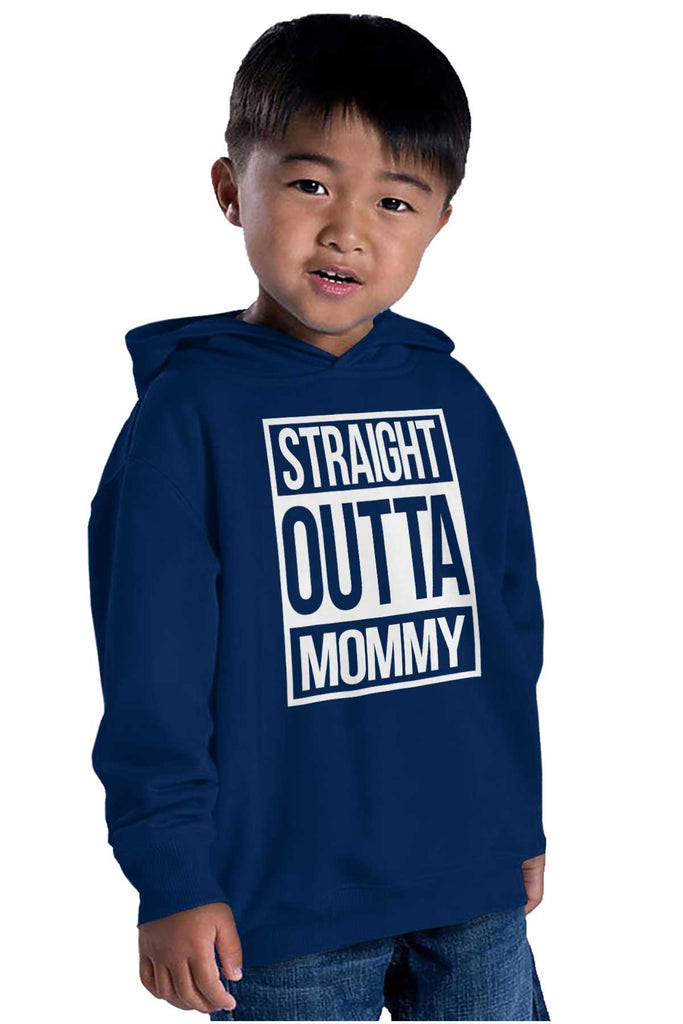 Straight Outta Mommy Toddler Pullover Hoodie-Direct To Garment Print-Brisco Baby