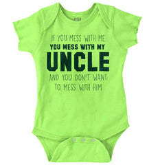 Mess With My Uncle Romper Bodysuit-Direct To Garment Print-Brisco Baby