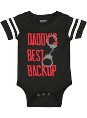 Daddy's Best Backup Football Romper Bodysuit-Direct To Garment Print-Brisco Baby