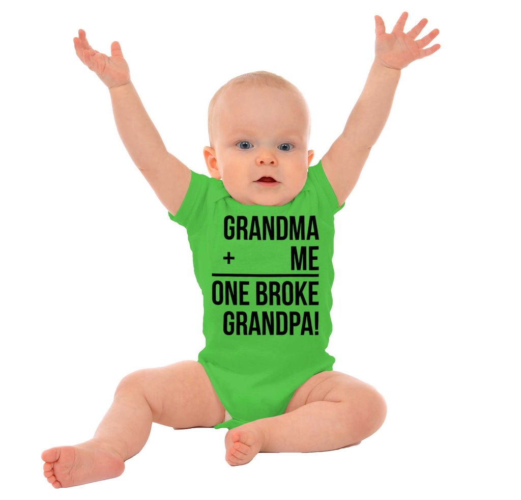 One Broke Grandpa Romper Bodysuit-Direct To Garment Print-Brisco Baby