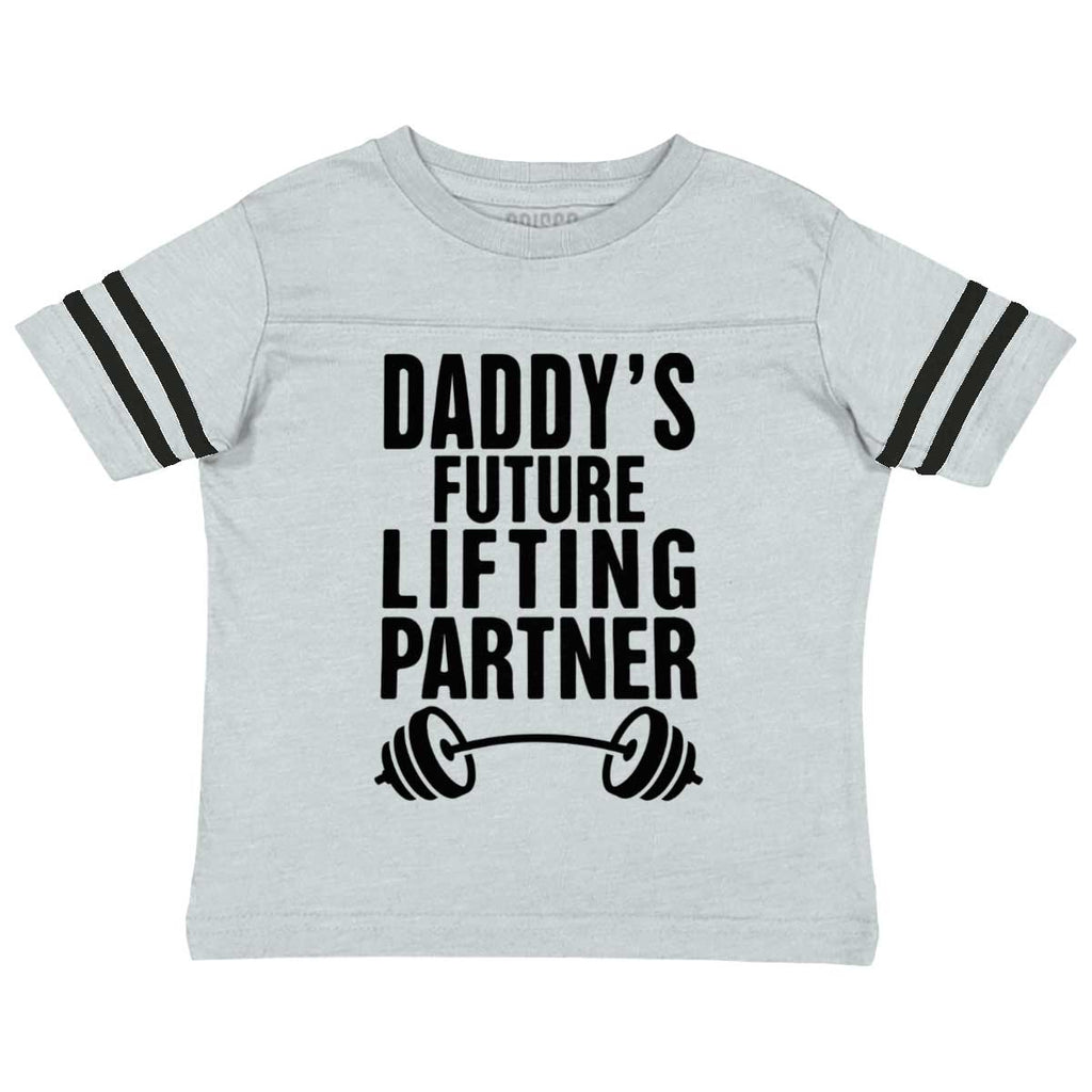 Lifting Partner Toddler Football Jersey Tee-Direct To Garment Print-Brisco Baby