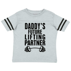 Lifting Partner Toddler Football Jersey Tee-Direct To Garment Print-Brisco Baby