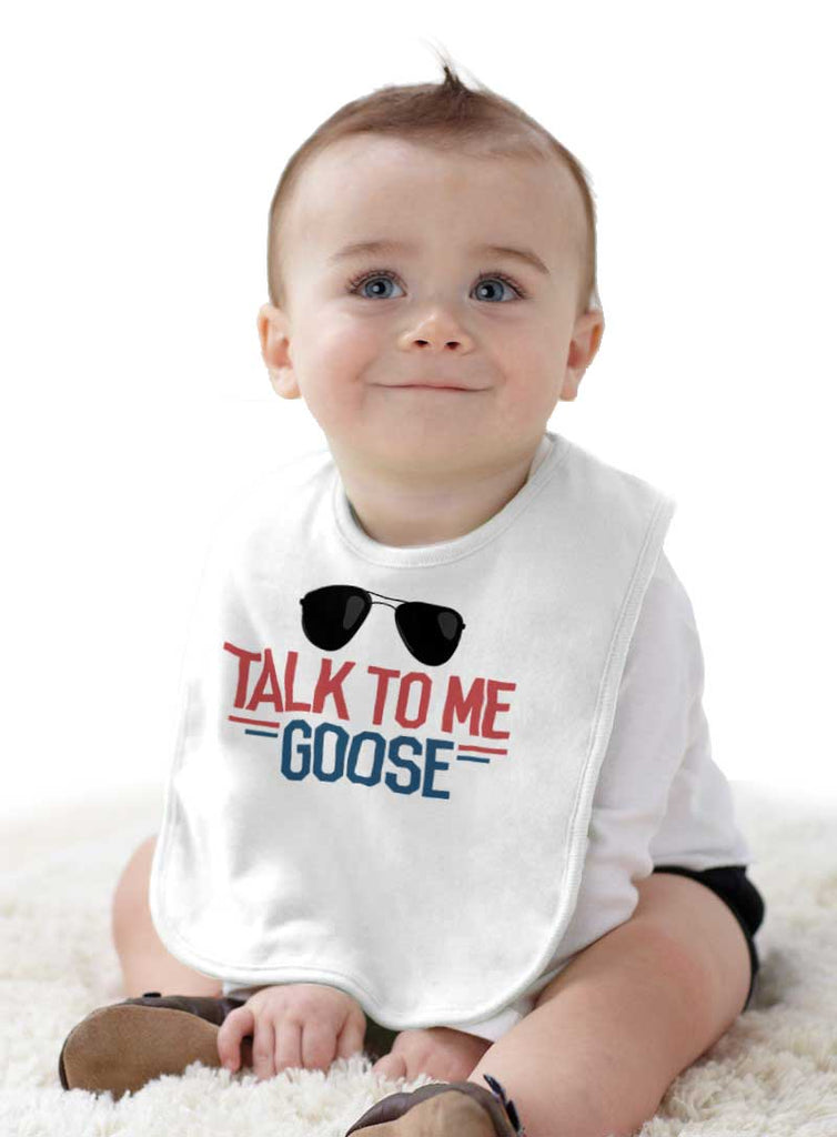 Talk To Me Goose Infant Baby Bib-Direct To Garment Print-Brisco Baby