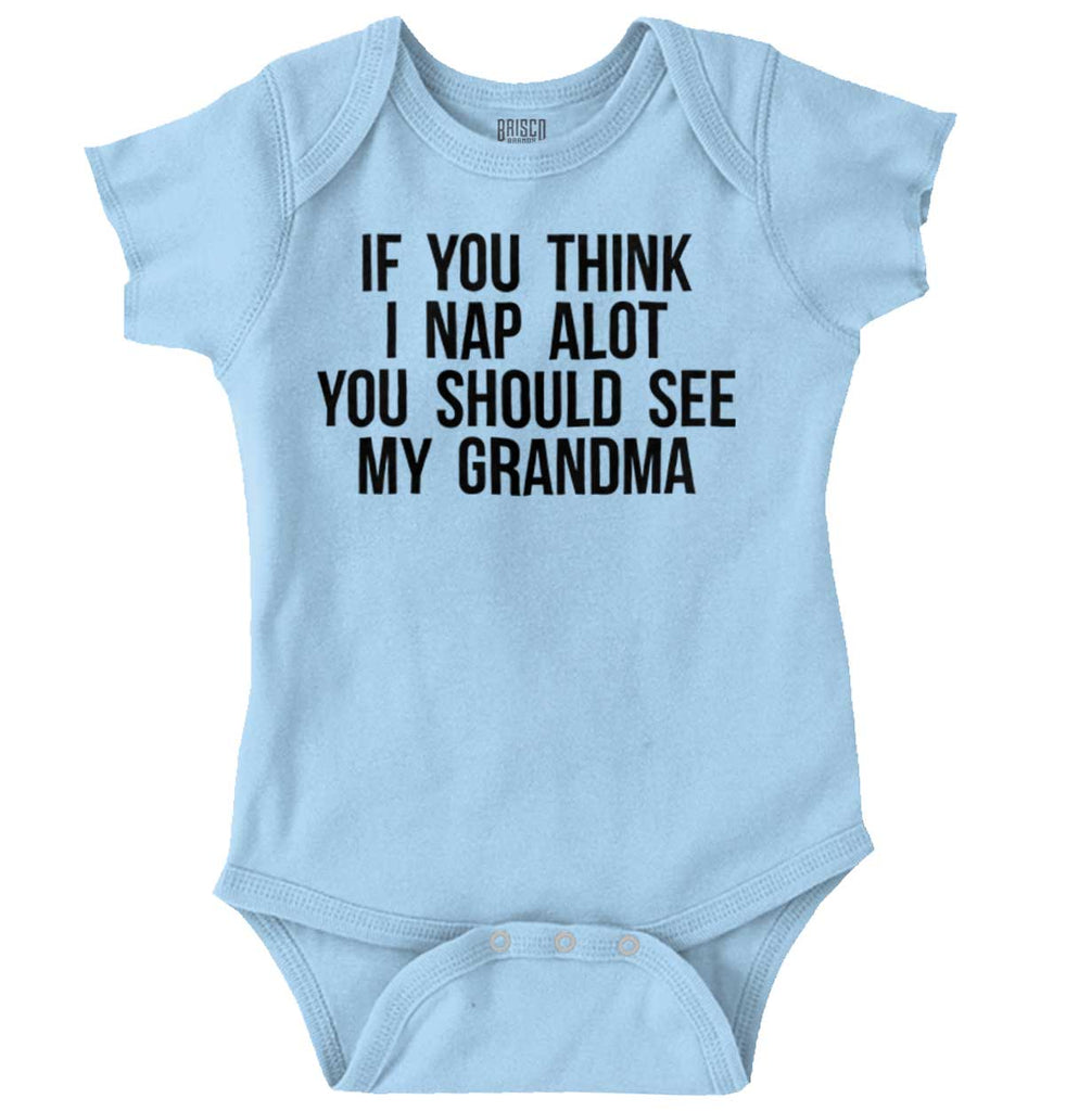Nap A Lot See Grandma Romper Bodysuit-Direct To Garment Print-Brisco Baby