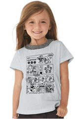 Pac-Man Comic Book Toddler Ruffled Trim T-Shirt-Direct To Garment Print-Brisco Baby